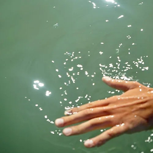 photo of hand in water