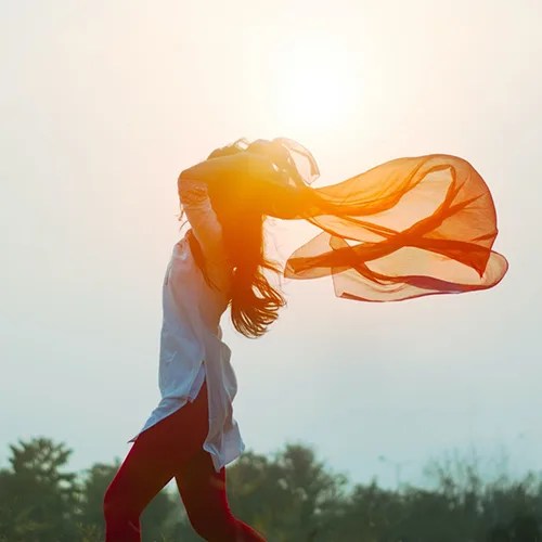 photo of woman with scarf